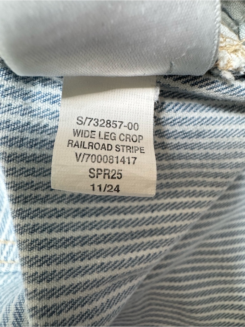 Gap Denim High Rise Wide Leg Crop Striped Jeans Women Size 18 34 Regular Preppy - Picture 11 of 11